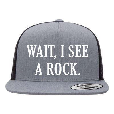 Wait I See A Rock Funny Geology Lover Flat Bill Trucker Hat