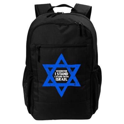 Wherever I Stand I Stand With Israel Jewish Distressed Backpack