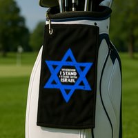 Wherever I Stand I Stand With Israel Jewish Distressed Golf Towel