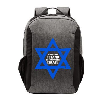 Wherever I Stand I Stand With Israel Jewish Distressed Vector Backpack
