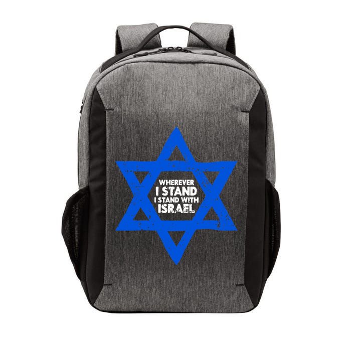 Wherever I Stand I Stand With Israel Jewish Distressed Vector Backpack