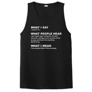 What I say what people hear IT tech support nerd PosiCharge Competitor Tank