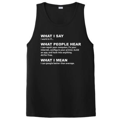 What I say what people hear IT tech support nerd PosiCharge Competitor Tank