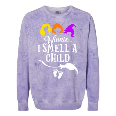 Winnie I Smell A Child Halloween Pregnancy Announcet Mom Funny Gift Colorblast Crewneck Sweatshirt