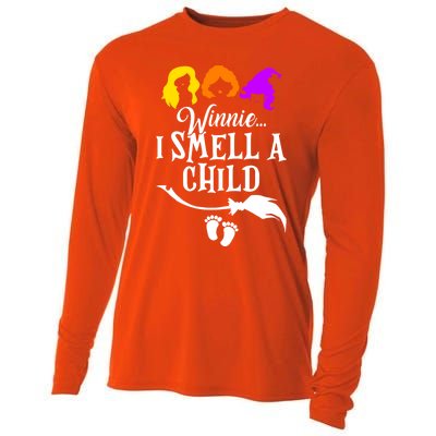 Winnie I Smell A Child Halloween Pregnancy Announcet Mom Funny Gift Cooling Performance Long Sleeve Crew