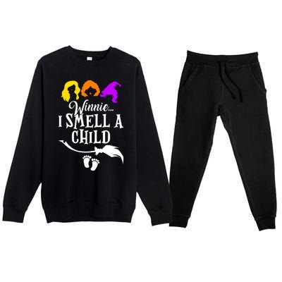 Winnie I Smell A Child Halloween Pregnancy Announcet Mom Funny Gift Premium Crewneck Sweatsuit Set