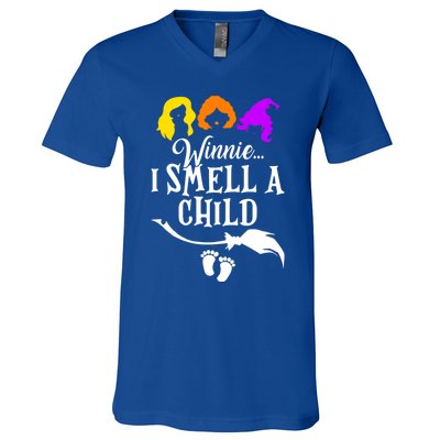 Winnie I Smell A Child Halloween Pregnancy Announcet Mom Funny Gift V-Neck T-Shirt