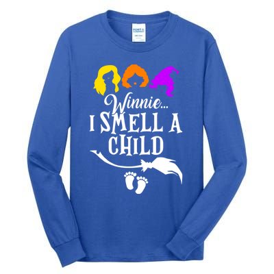 Winnie I Smell A Child Halloween Pregnancy Announcet Mom Funny Gift Tall Long Sleeve T-Shirt