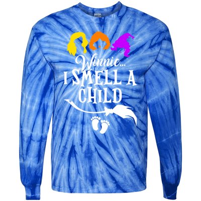 Winnie I Smell A Child Halloween Pregnancy Announcet Mom Funny Gift Tie-Dye Long Sleeve Shirt