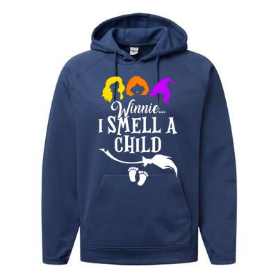 Winnie I Smell A Child Halloween Pregnancy Announcet Mom Funny Gift Performance Fleece Hoodie