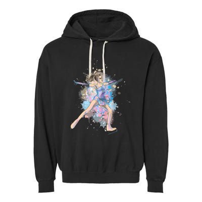 Watercolor Ice Skater Girl | Ice Skating Garment-Dyed Fleece Hoodie