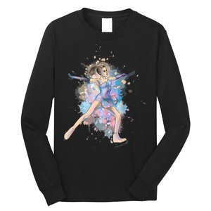 Watercolor Ice Skater Girl | Ice Skating Long Sleeve Shirt