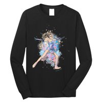 Watercolor Ice Skater Girl | Ice Skating Long Sleeve Shirt