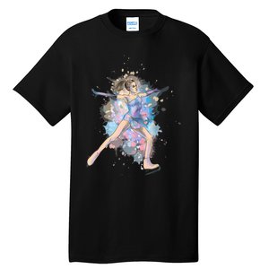 Watercolor Ice Skater Girl | Ice Skating Tall T-Shirt