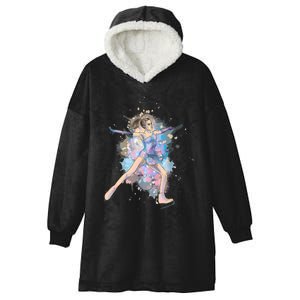 Watercolor Ice Skater Girl | Ice Skating Hooded Wearable Blanket