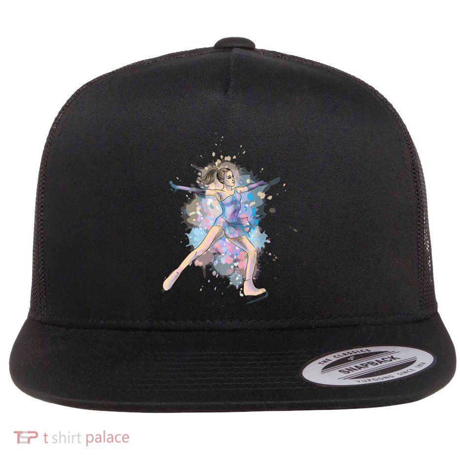 Watercolor Ice Skater Girl | Ice Skating Flatbill Hat