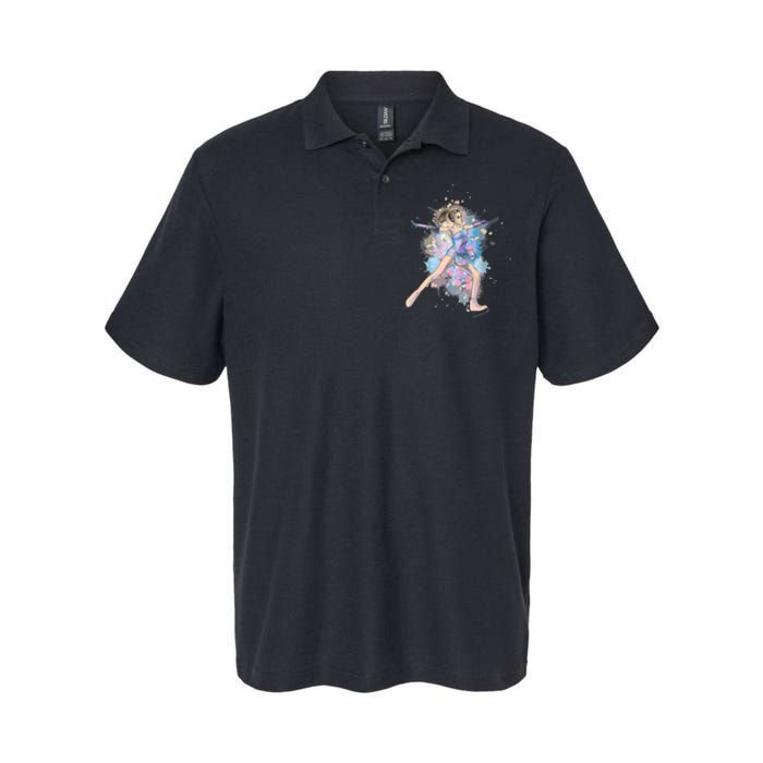 Watercolor Ice Skater Girl | Ice Skating Softstyle Adult Sport Polo