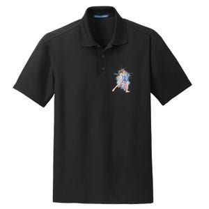 Watercolor Ice Skater Girl | Ice Skating Dry Zone Grid Polo