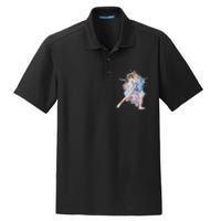 Watercolor Ice Skater Girl | Ice Skating Dry Zone Grid Polo