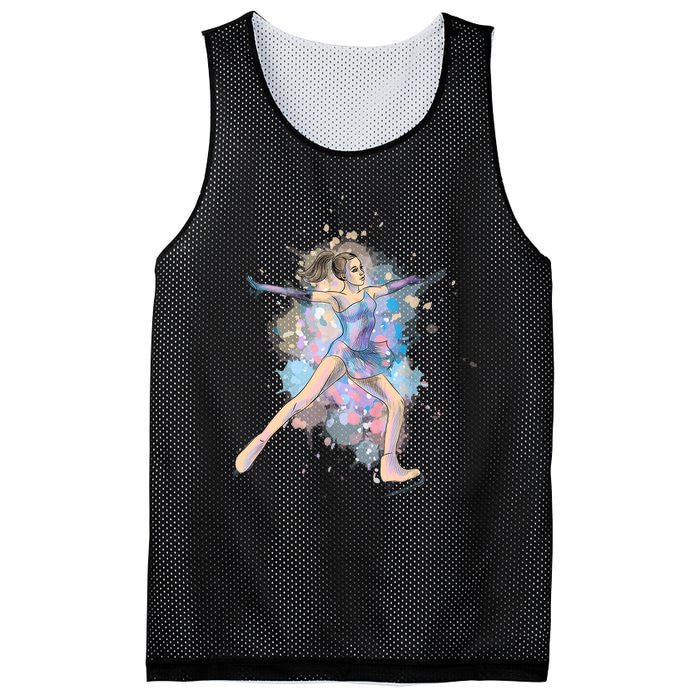 Watercolor Ice Skater Girl | Ice Skating Mesh Reversible Basketball Jersey Tank