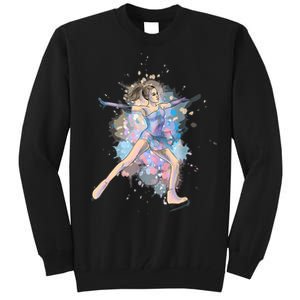 Watercolor Ice Skater Girl | Ice Skating Tall Sweatshirt