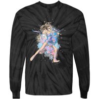 Watercolor Ice Skater Girl | Ice Skating Tie-Dye Long Sleeve Shirt