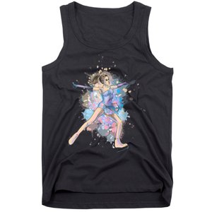 Watercolor Ice Skater Girl | Ice Skating Tank Top