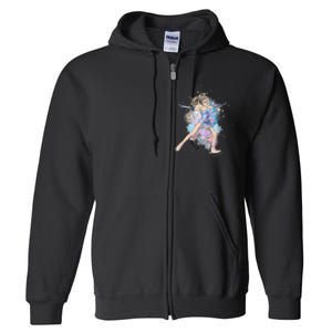 Watercolor Ice Skater Girl | Ice Skating Full Zip Hoodie