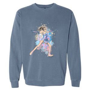 Watercolor Ice Skater Girl | Ice Skating Garment-Dyed Sweatshirt