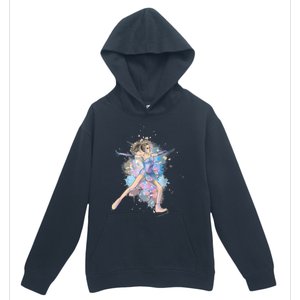 Watercolor Ice Skater Girl | Ice Skating Urban Pullover Hoodie