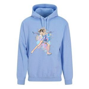 Watercolor Ice Skater Girl | Ice Skating Unisex Surf Hoodie