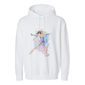 Watercolor Ice Skater Girl | Ice Skating Garment-Dyed Fleece Hoodie