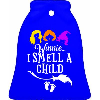 Winnie I Smell A Child Halloween Pregnancy Announcet Mom Gift Ceramic Bell Ornament