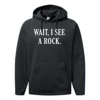 Wait I See A Rock Funny Geology Lover Performance Fleece Hoodie