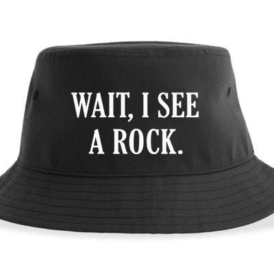 Wait I See A Rock Funny Geology Lover Sustainable Bucket Hat