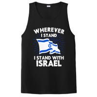 Wherever I Stand I Stand With Israel Flag Jewish Gift Idea PosiCharge Competitor Tank