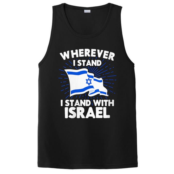 Wherever I Stand I Stand With Israel Flag Jewish Gift Idea PosiCharge Competitor Tank