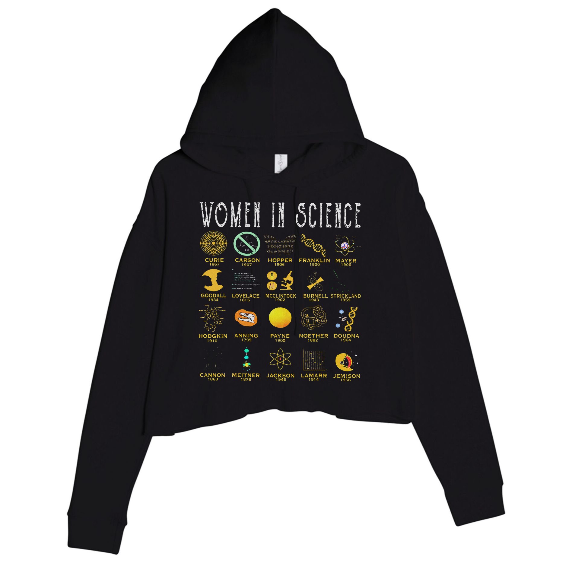 Women In Science Crop Fleece Hoodie