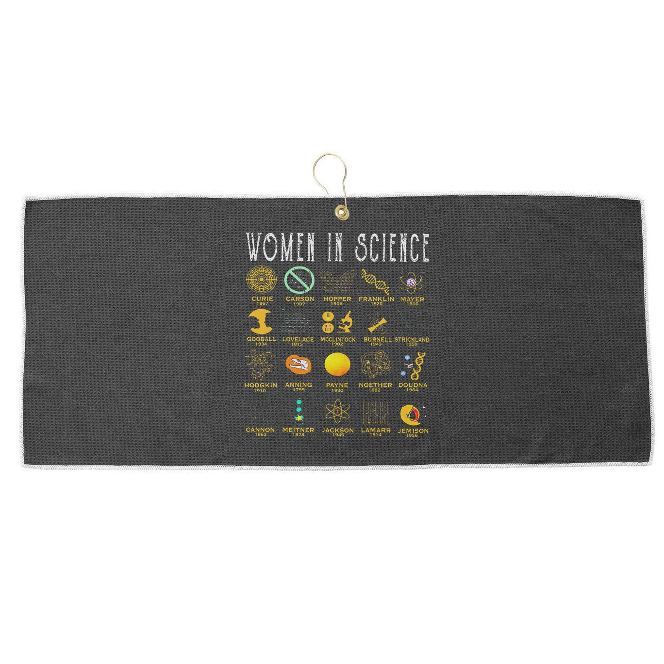 Women In Science Large Microfiber Waffle Golf Towel