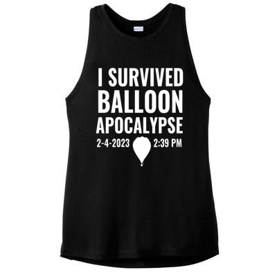 Womens I Survived Balloon Apocalypse Funny Chinese Spy Surveillance Ladies PosiCharge Tri-Blend Wicking Tank