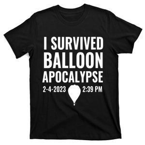 Womens I Survived Balloon Apocalypse Funny Chinese Spy Surveillance T-Shirt