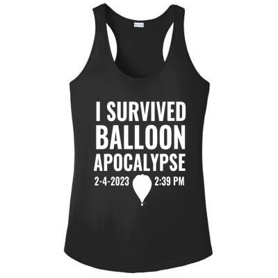 Womens I Survived Balloon Apocalypse Funny Chinese Spy Surveillance Ladies PosiCharge Competitor Racerback Tank