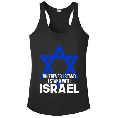 Wherever I Stand I Stand With Israel Ladies PosiCharge Competitor Racerback Tank