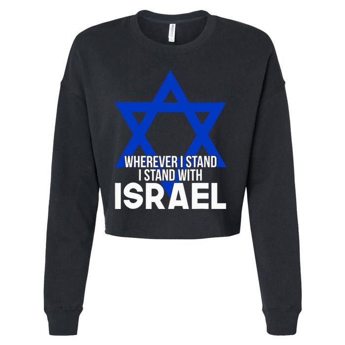 Wherever I Stand I Stand With Israel Cropped Pullover Crew
