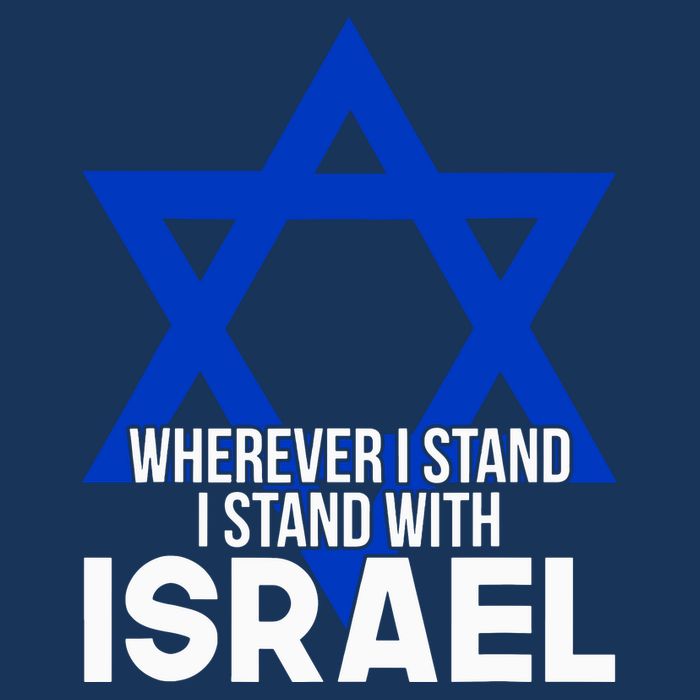 Wherever I Stand I Stand With Israel 7 Panel Mesh Trucker Snapback Hat