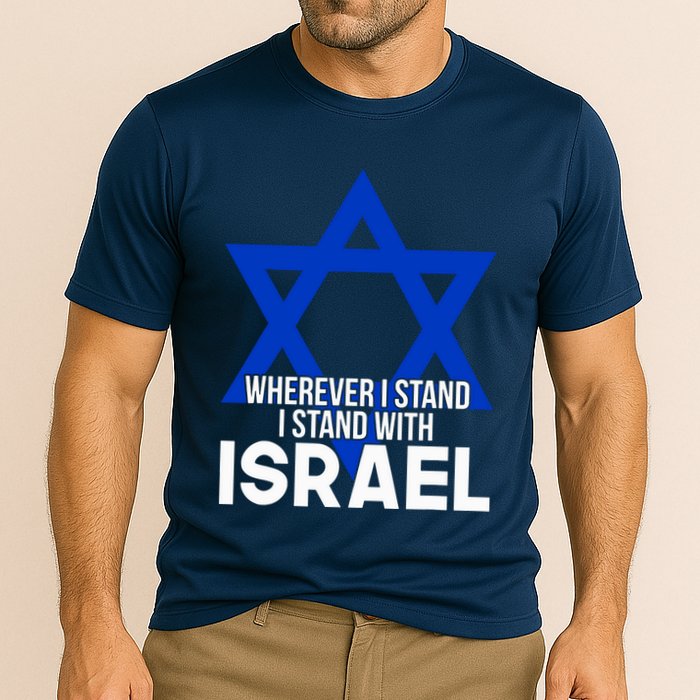 Wherever I Stand I Stand With Israel Cooling Performance Crew T-Shirt