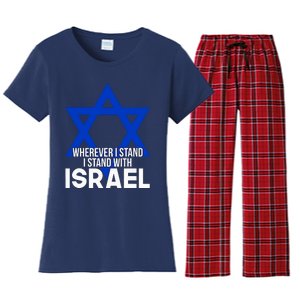 Wherever I Stand I Stand With Israel Women's Flannel Pajama Set