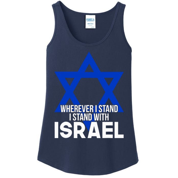 Wherever I Stand I Stand With Israel Ladies Essential Tank