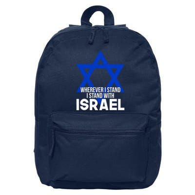 Wherever I Stand I Stand With Israel 16 in Basic Backpack