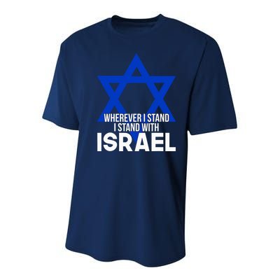 Wherever I Stand I Stand With Israel Youth Performance Sprint T-Shirt